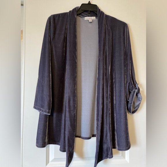 Velvet open front cardigan - Picture 7 of 8